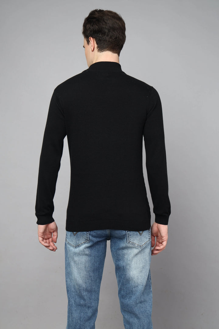 Enigma Black Fullsleeve Turtle Neck Knit Tshirt - Vogue93